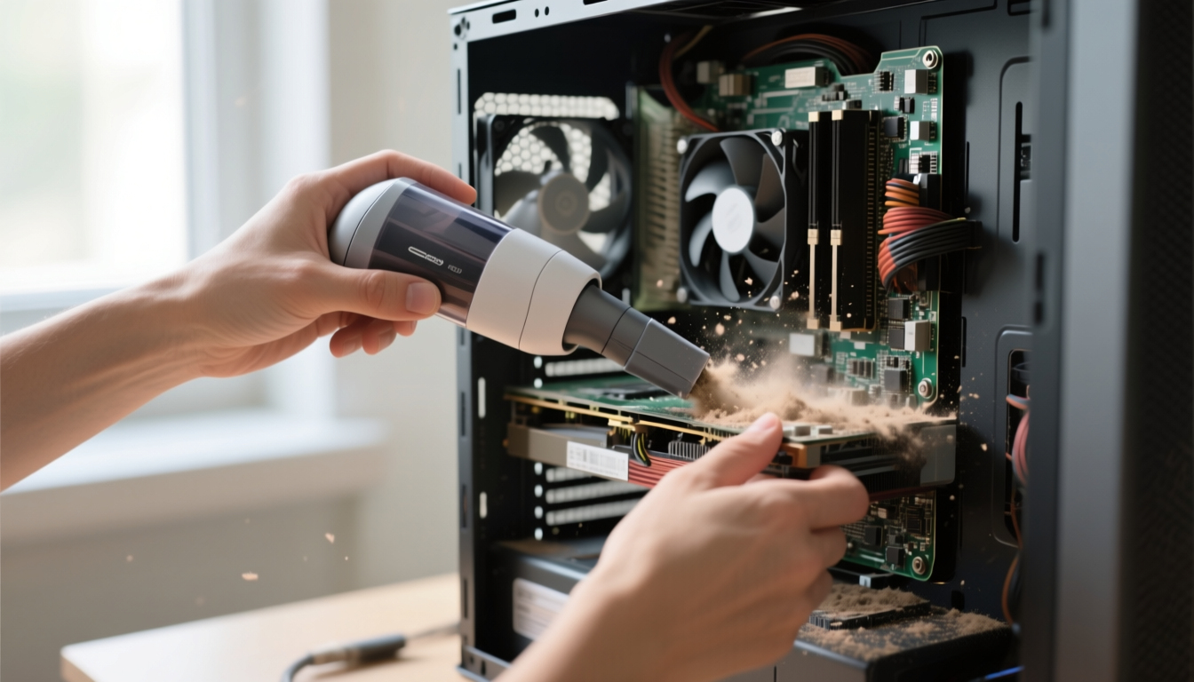 How to Use a Small Hand-Held Vacuum Cleaner to Remove PC Dust Image